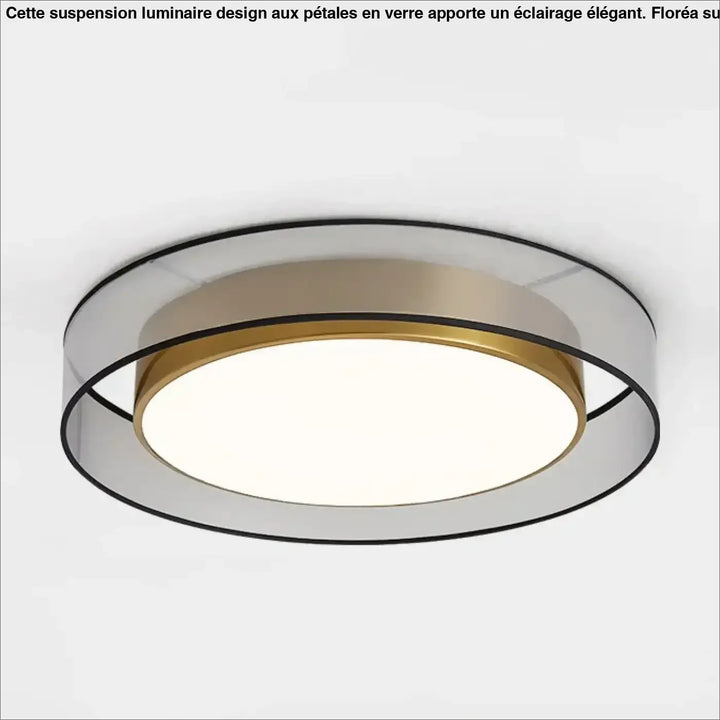 Luminaire plafonnier vadim moderne circulaire avec design épuré en or et acrylique transparent