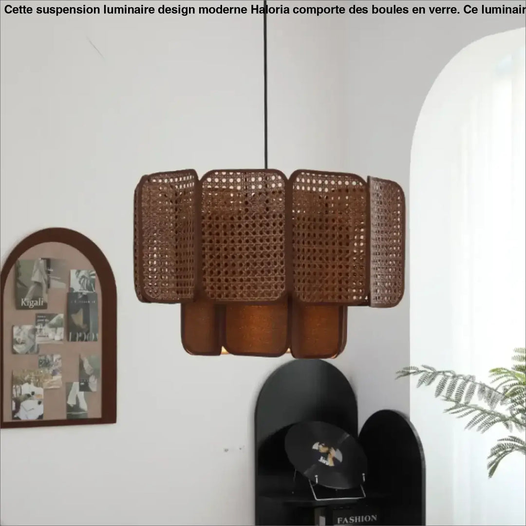 Suspension Rotin Tressé Design Naturel Style Bohème Élégant