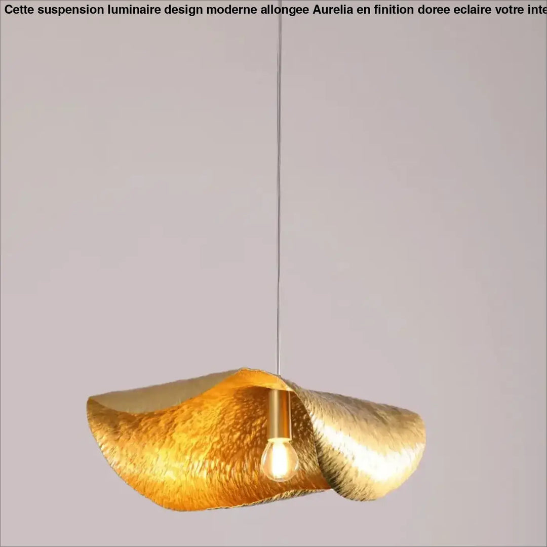 Suspension luminaire en bronze avec bords repliés raffiné