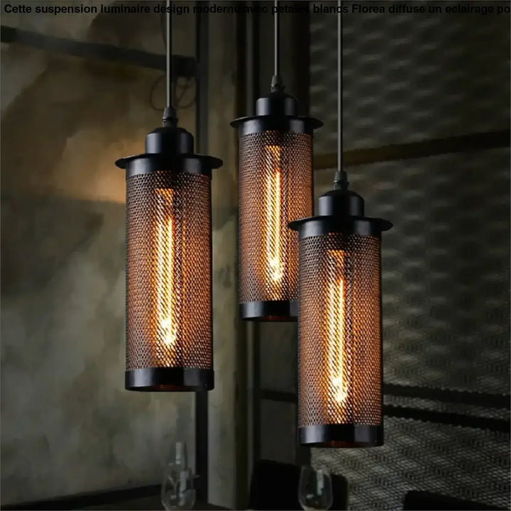 Suspension luminaire au style industriel design vintage