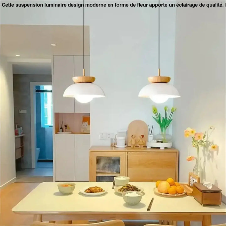 Suspension design scandinave avec abat-jour ambiance