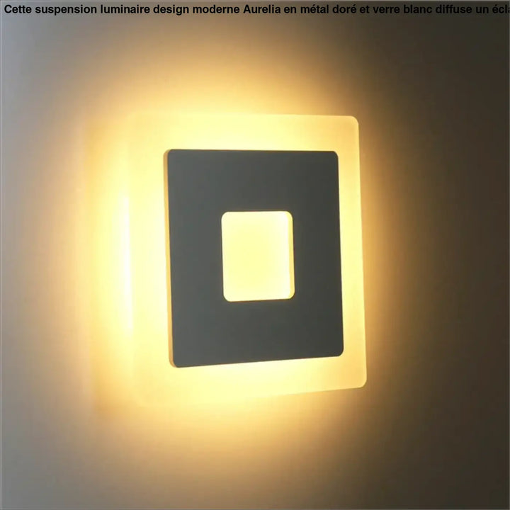 Applique Murale Moderne Led Design Carré Noir Pour Salon