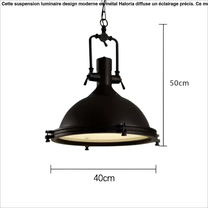 Suspension luminaire rétro style industriel en métal