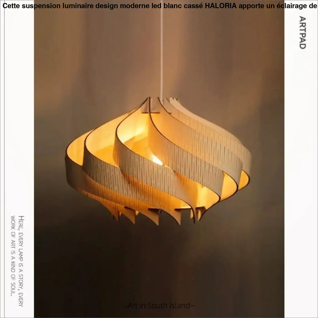 Suspension design en bois pour une lumière douce et élégante