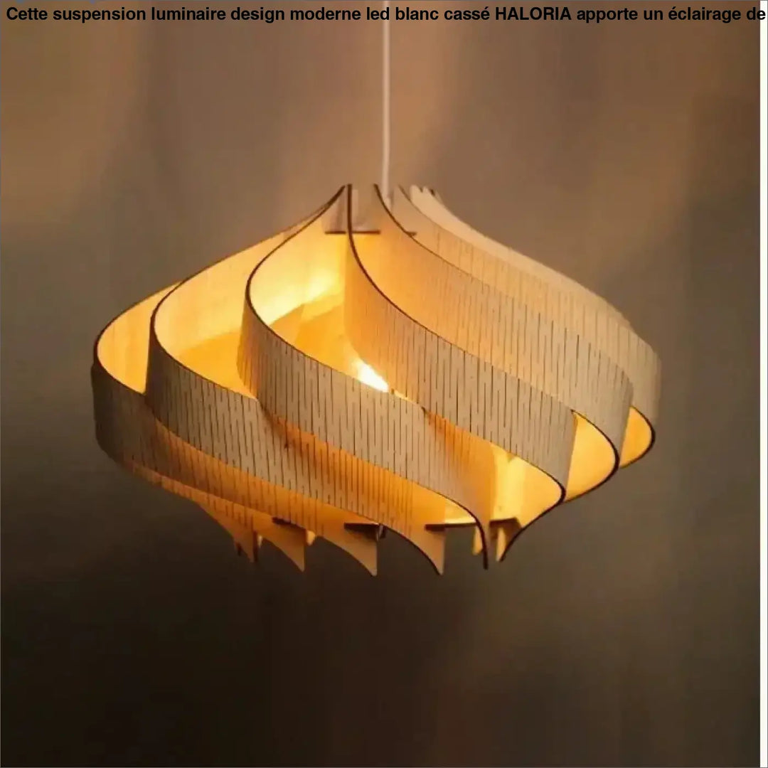 Suspension design en bois pour une lumière douce et élégante