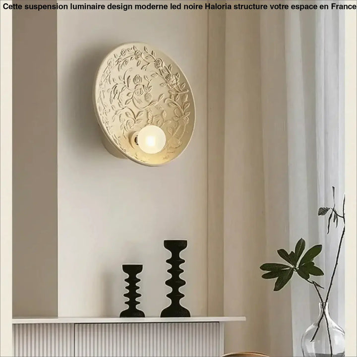 Applique élégant résine verre blanc beige décor moderne