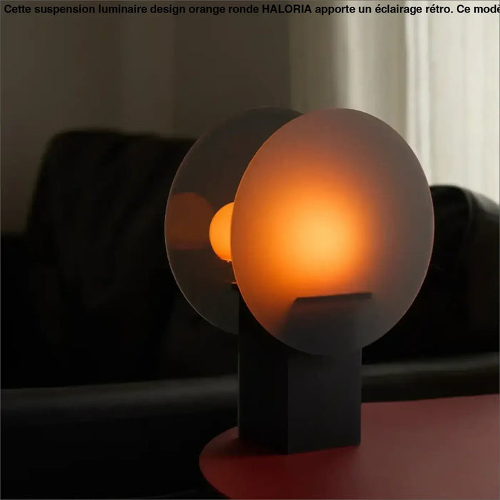 Lampe de chevet luminous avec lumière ambrée douce, sphères en verre dépoli et base noire moderne élégante