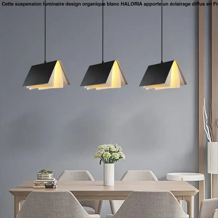 Suspension design forme livre style moderne colorée