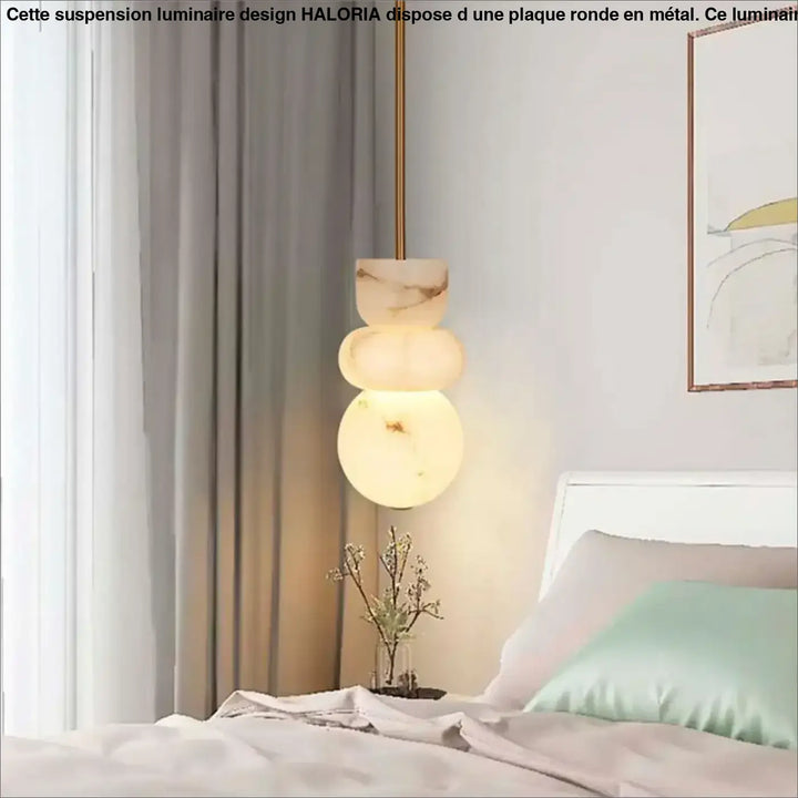 Suspension luminaire en verre effet marbre blanc design élégant