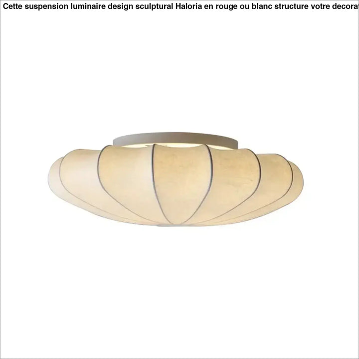 Plafonnier Design Original Forme Organique Blanc Tissu