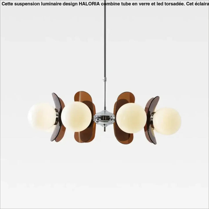 Suspension luminaire rétro à globes et courbé

