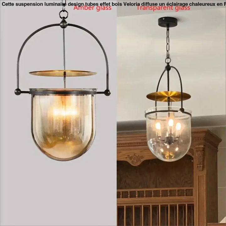Suspension luminaire ancienne modèle lanterne dorée