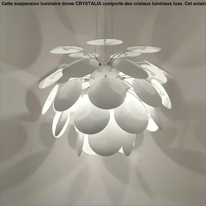 Suspension luminaire design moderne avec pétales blancs sublimes
