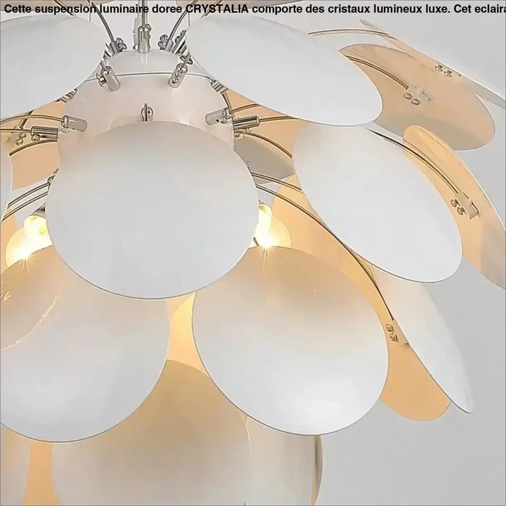Suspension luminaire design moderne avec pétales blancs sublimes