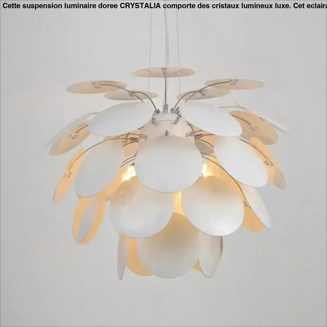 Suspension luminaire design moderne avec pétales blancs sublimes