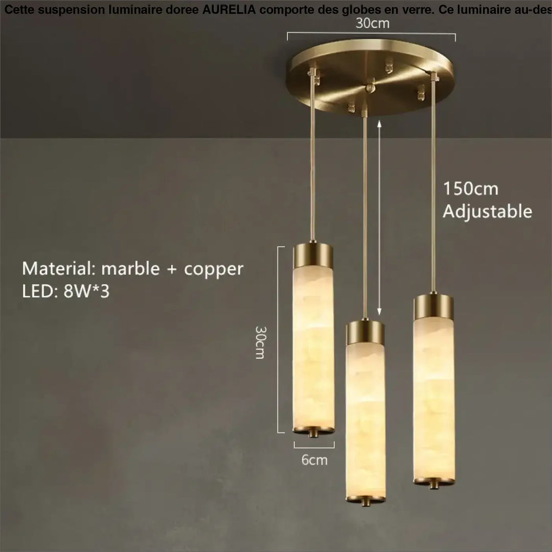 Suspension design moderne en marbre rétroéclairé élégant