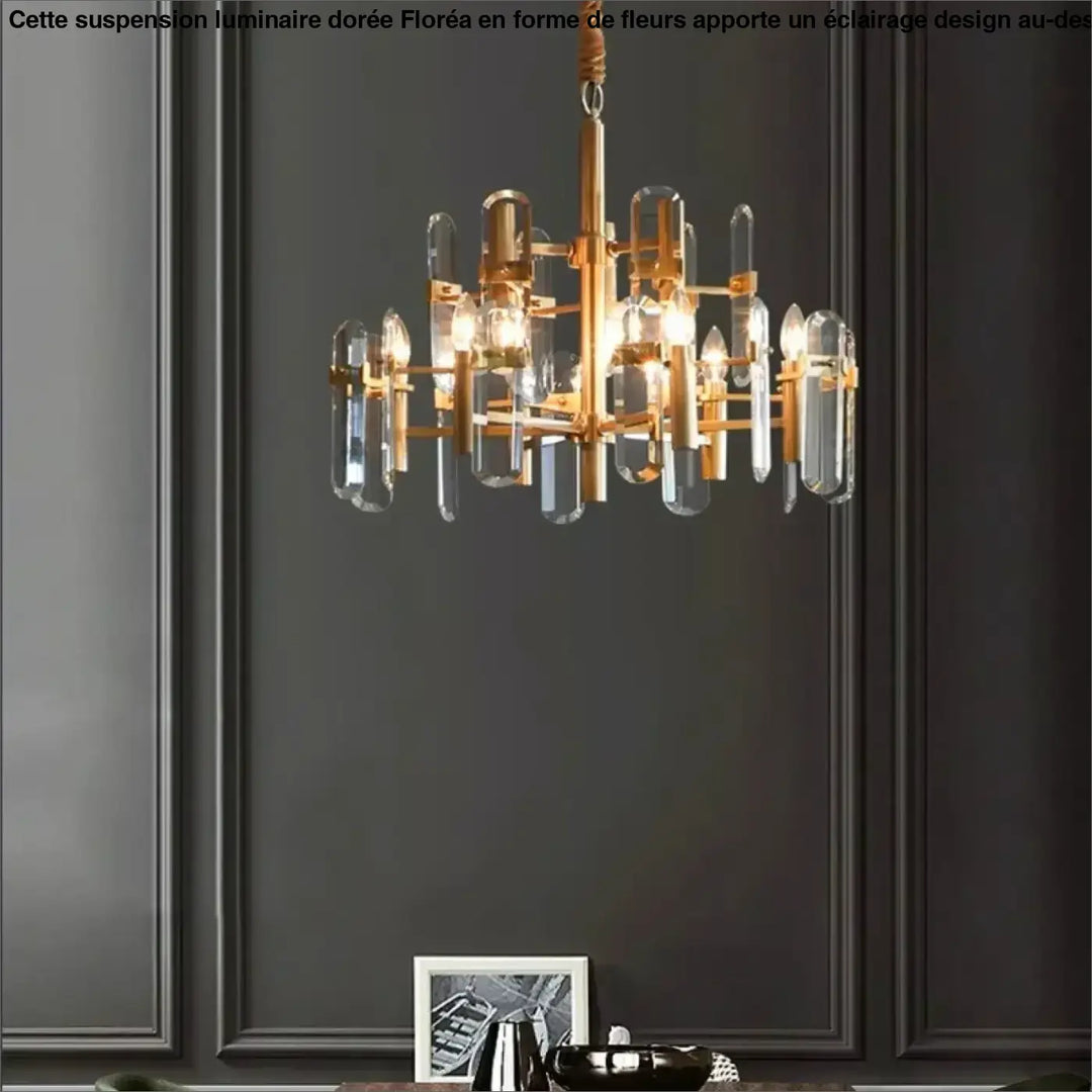 Suspension luminaire doré noir avec design élégant