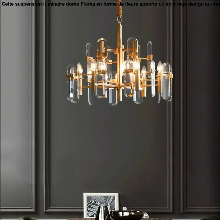 Suspension luminaire doré noir avec design élégant