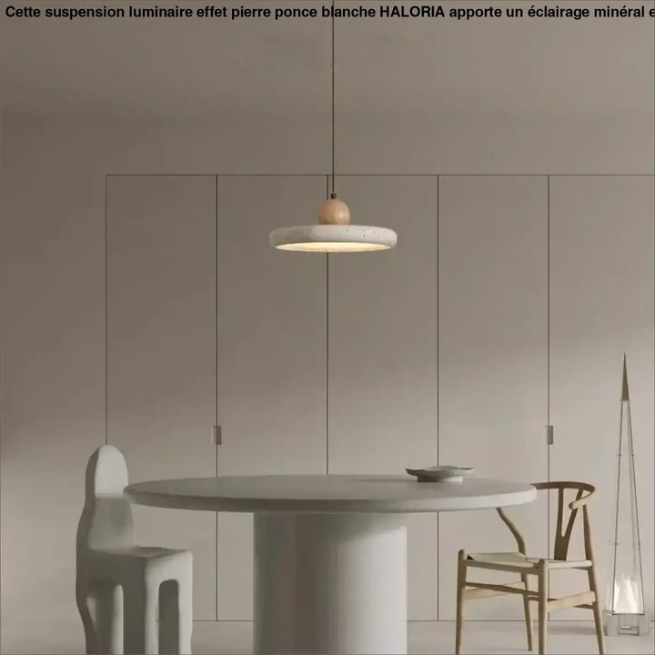 Suspension Luminaire Effet Pierre Ponce Blanche Design Minéral