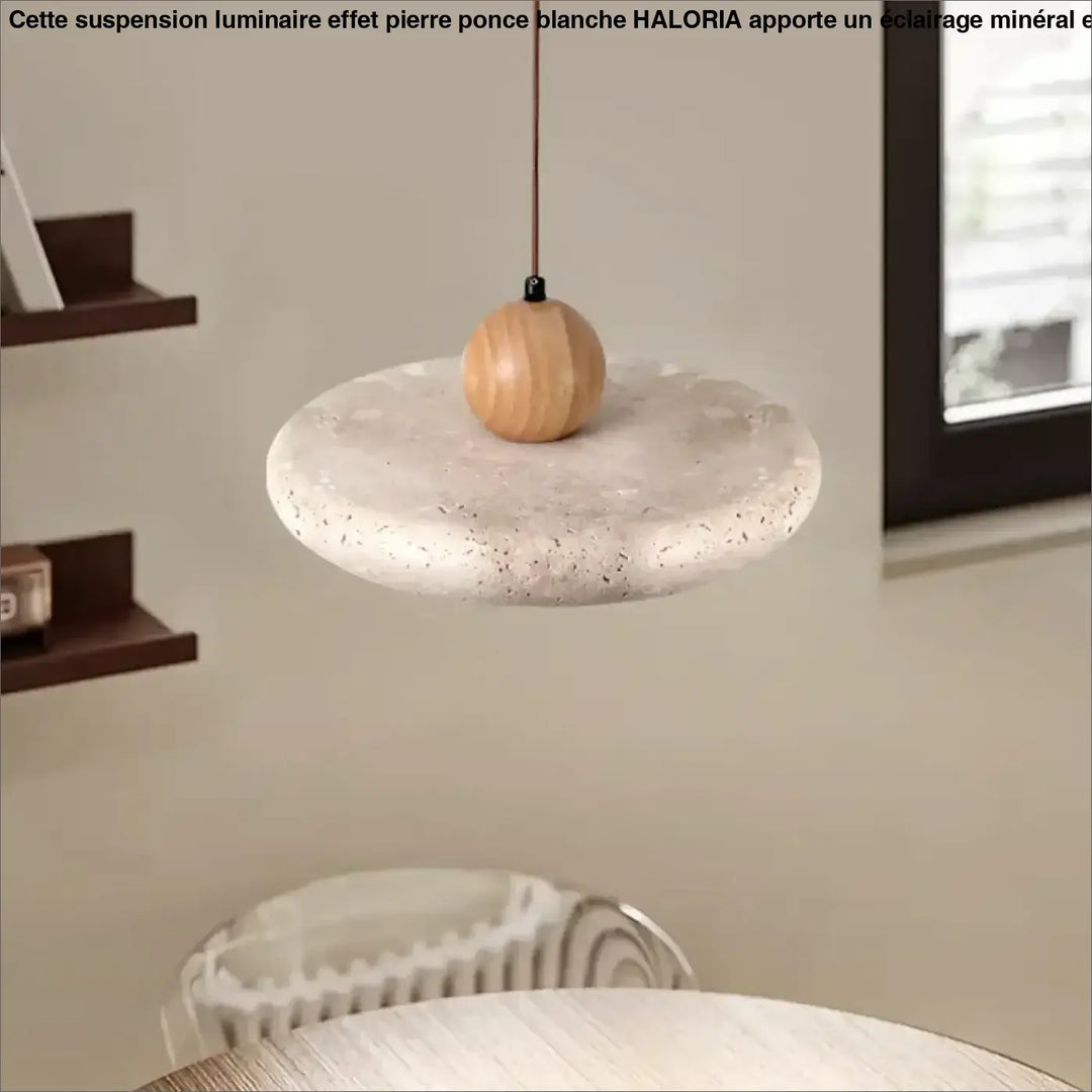 Suspension Luminaire Effet Pierre Ponce Blanche Design Minéral