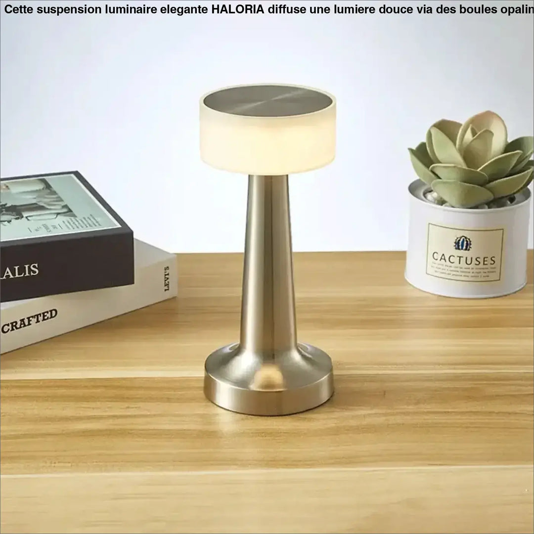 Lampe de table ninou en acier inoxydable brossé avec variateur tactile et design minimaliste pour décoration intérieure