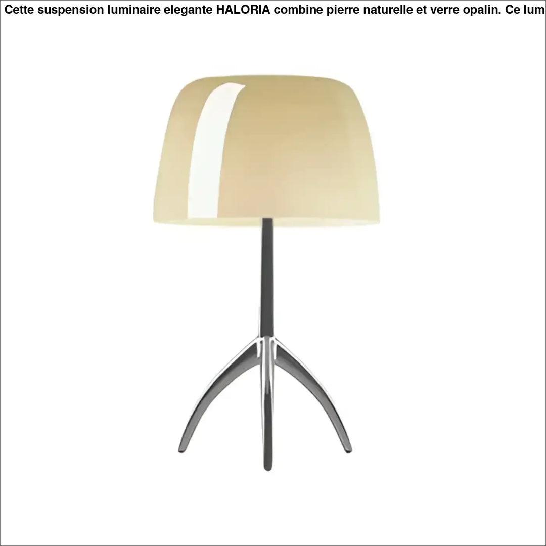 Lampe de table lakko avec abat-jour crème brillant sur pied trépied chrome élégant