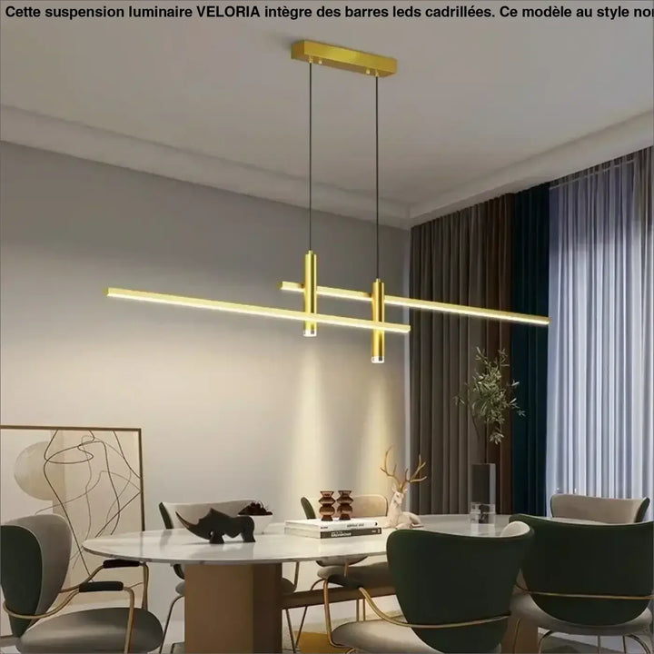 Suspension Luminaire En Barres LEDs Cadrillées Au Style Nordique