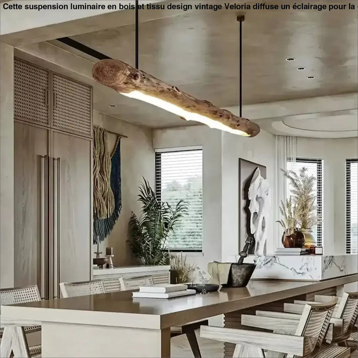 Suspension luminaire en branche naturel design au style bohème