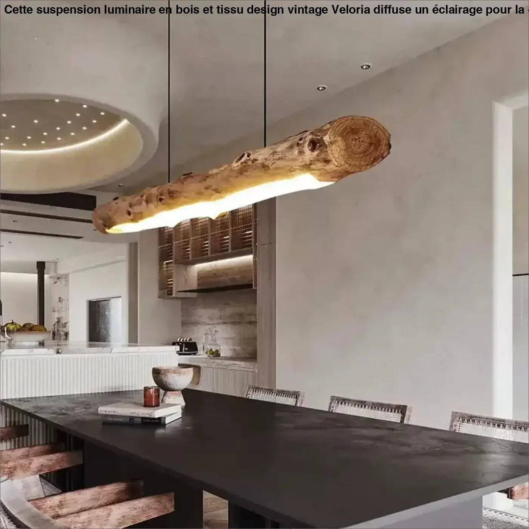 Suspension luminaire en branche naturel design au style bohème