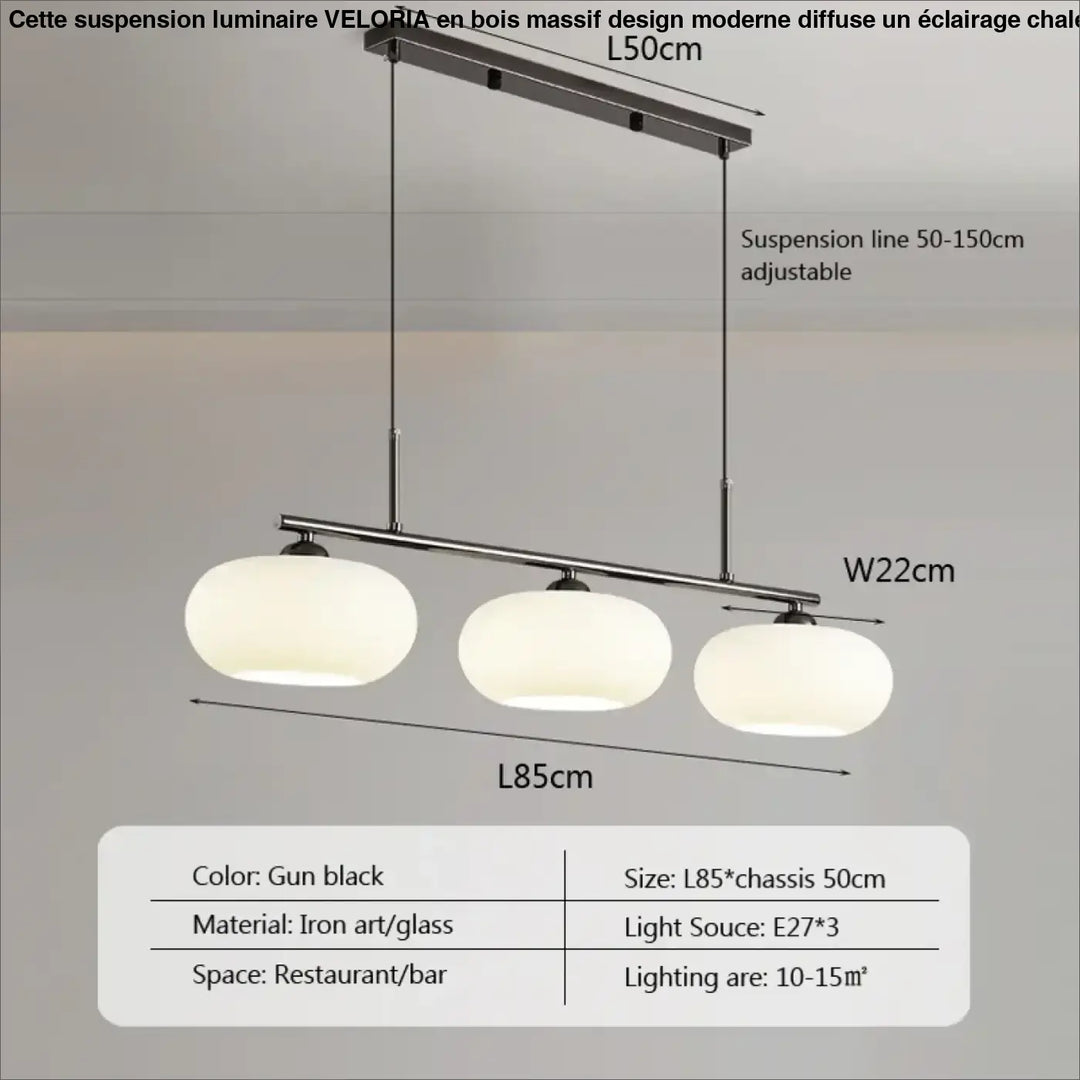 Suspension design en verre à trois globes élégance