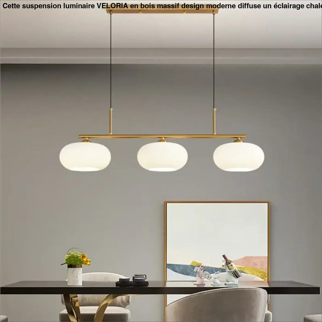 Suspension design en verre à trois globes élégance