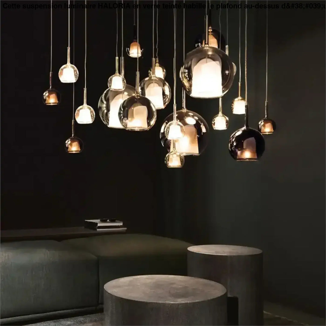 Suspension Luminaire En Boule De Verre Teinté