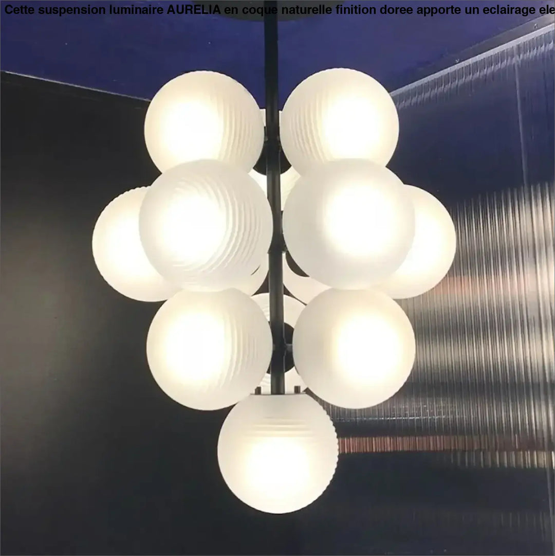 Suspension contemporaine grappe de boules en verre