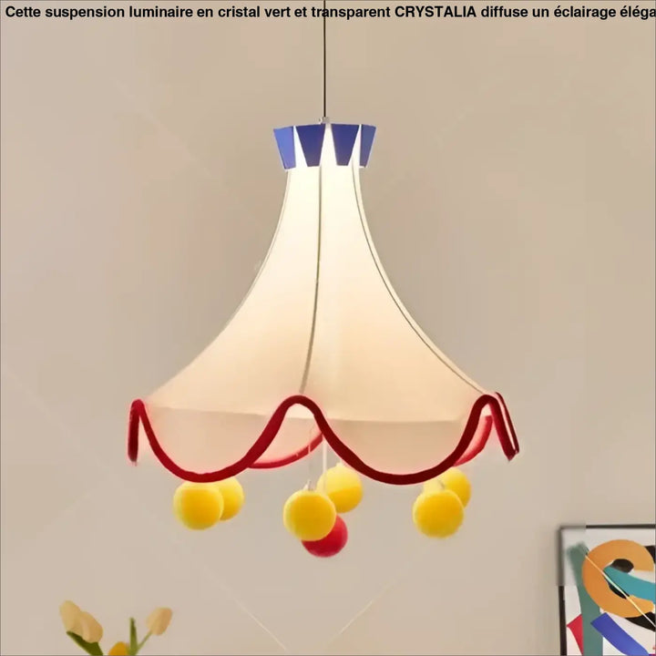 Suspension design cirque luminaire ludique beige fun