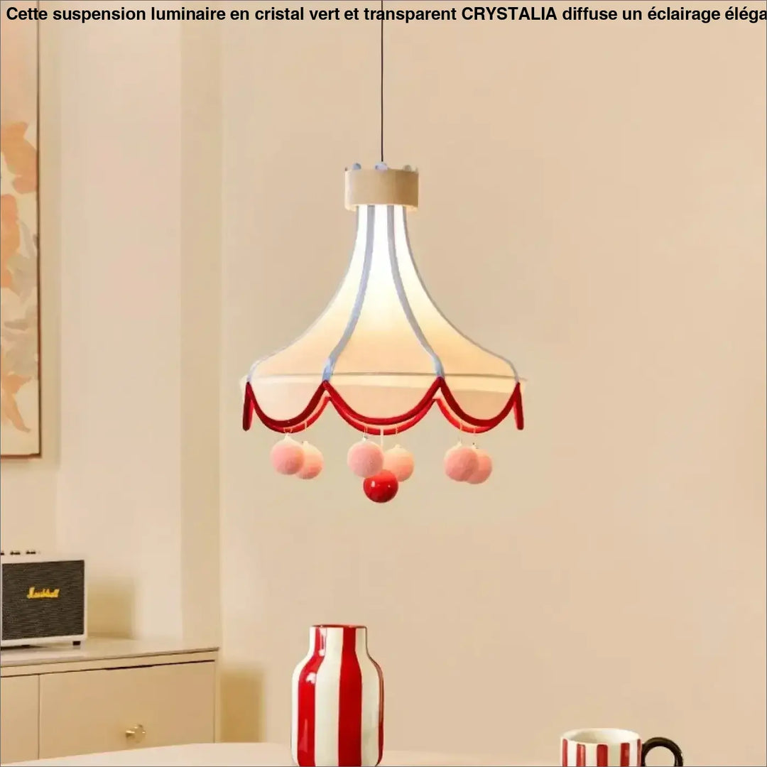 Suspension design cirque luminaire ludique beige fun