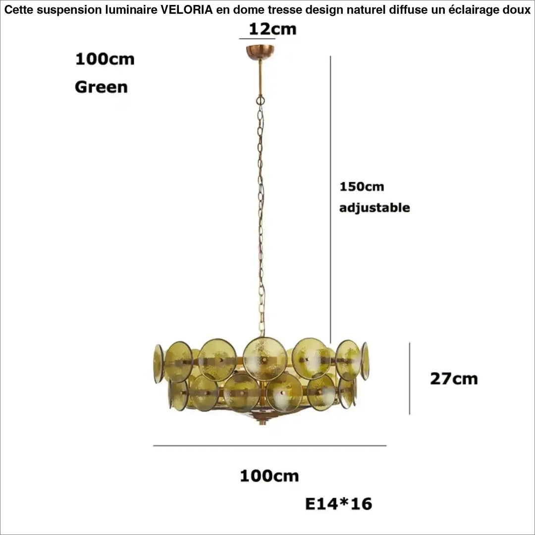 Suspension design rétro en disques de verre vintage