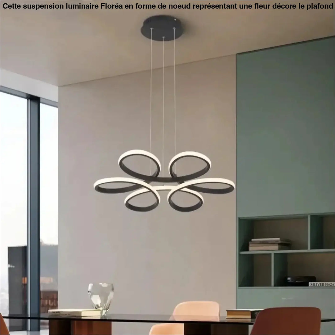 Suspension Luminaire Noeud Représentant Une Fleur Style Moderne