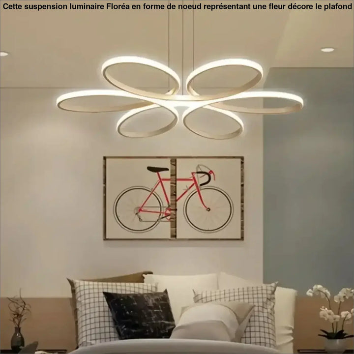 Suspension Luminaire Noeud Représentant Une Fleur Style Moderne