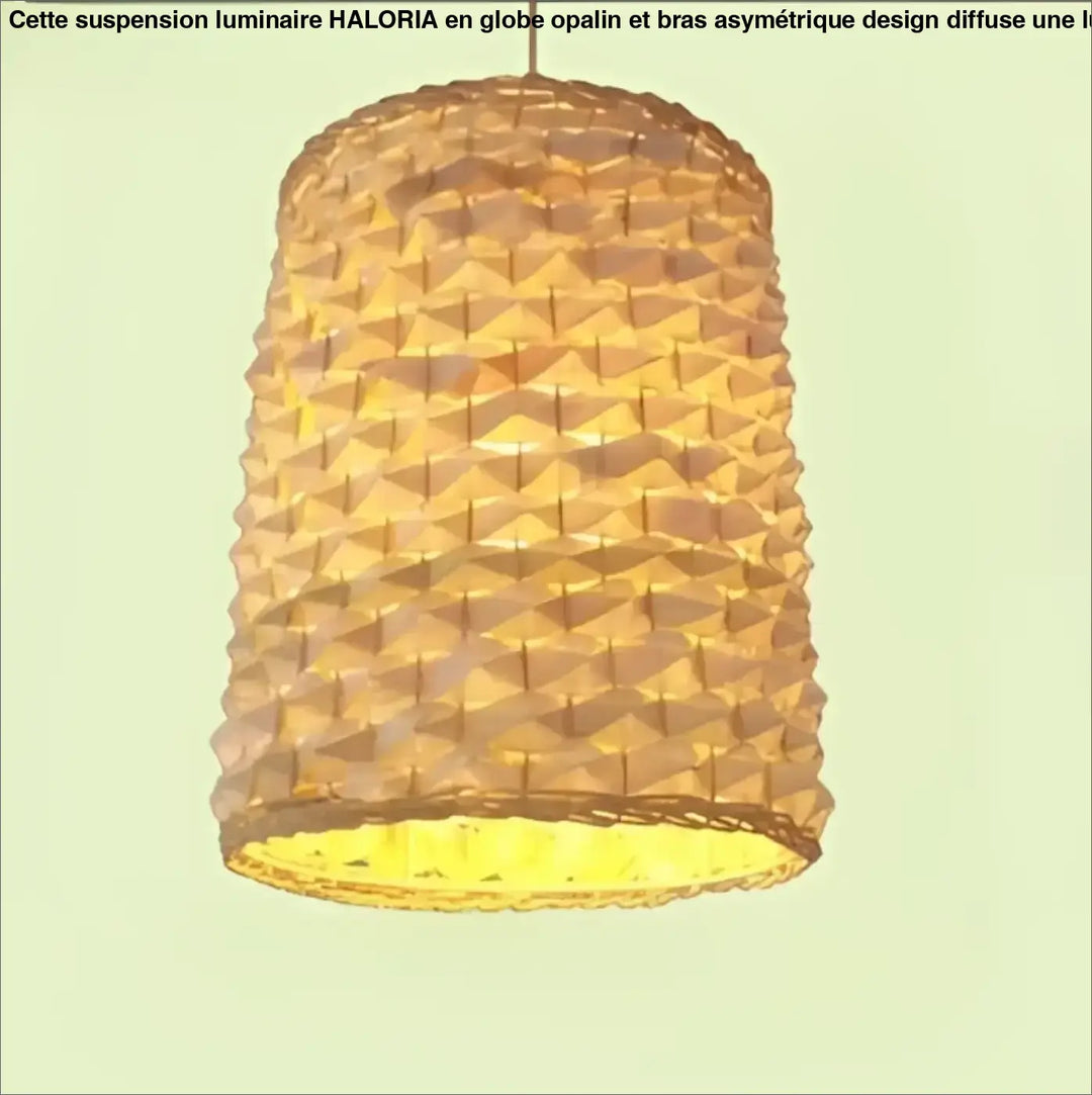 Suspension luminaire satori lampe suspendue cylindrique couleur chaude en bambou tressé naturelle