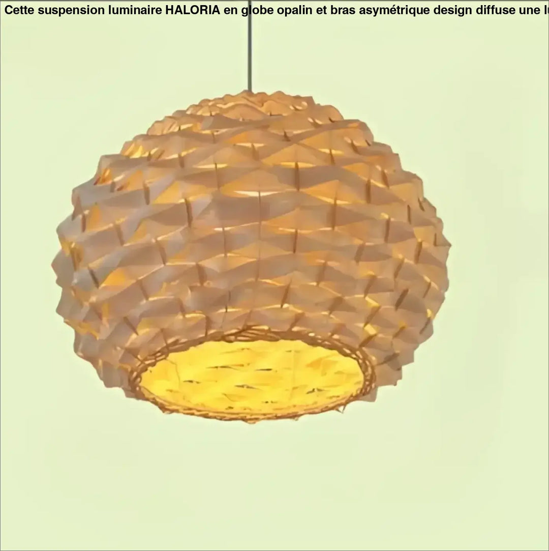 Suspension luminaire satori en lampe suspendue à motif géométrique tissé avec une lumière dorée chaude