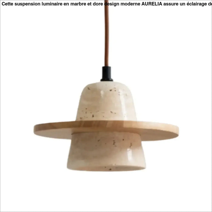 Suspension design en pierre travertin et bois clair style minimaliste