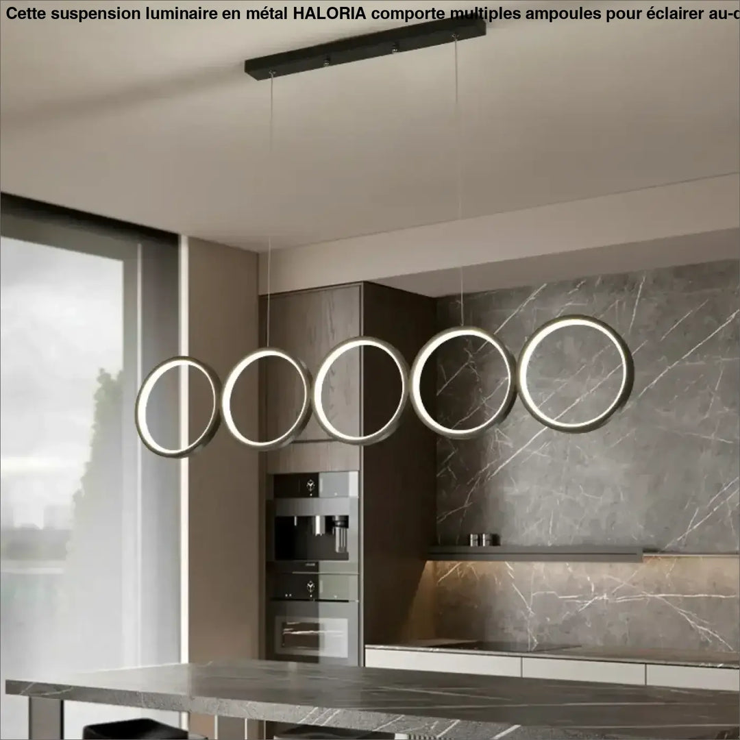 Suspension luminaire anneaux minimalistes et elégants