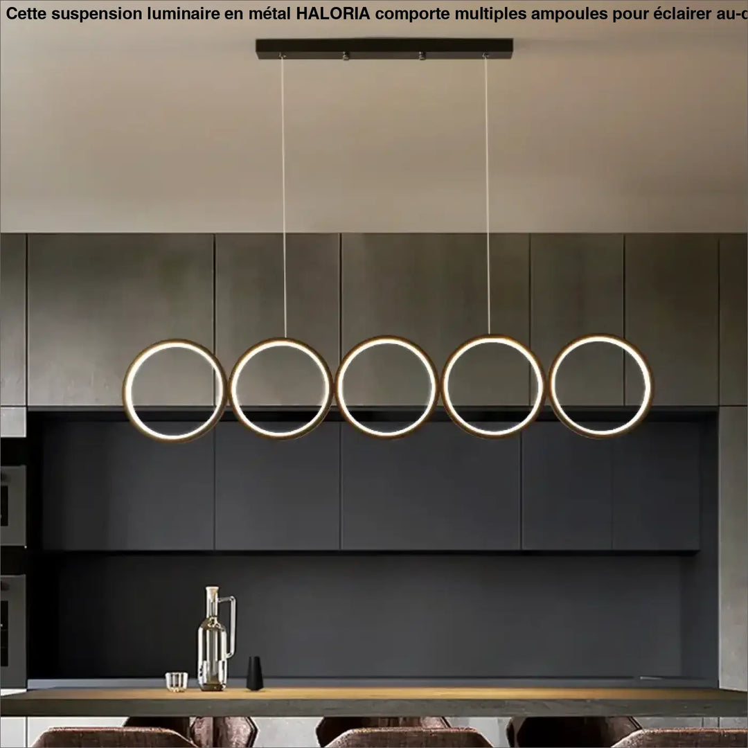 Suspension luminaire anneaux minimalistes et elégants