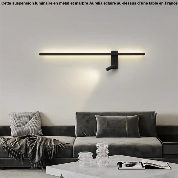 Applique murale led minimaliste en métal noir design élégant