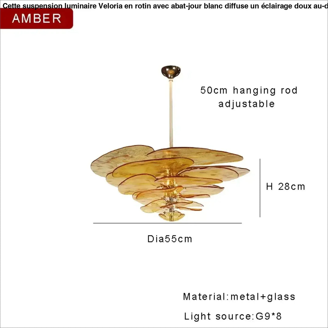 Suspension contemporaine en verre artistique style élégant