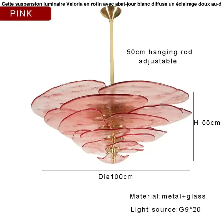 Suspension contemporaine en verre artistique style élégant
