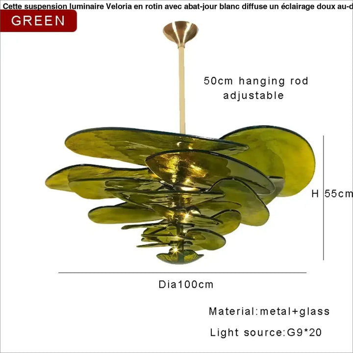 Suspension contemporaine en verre artistique style élégant