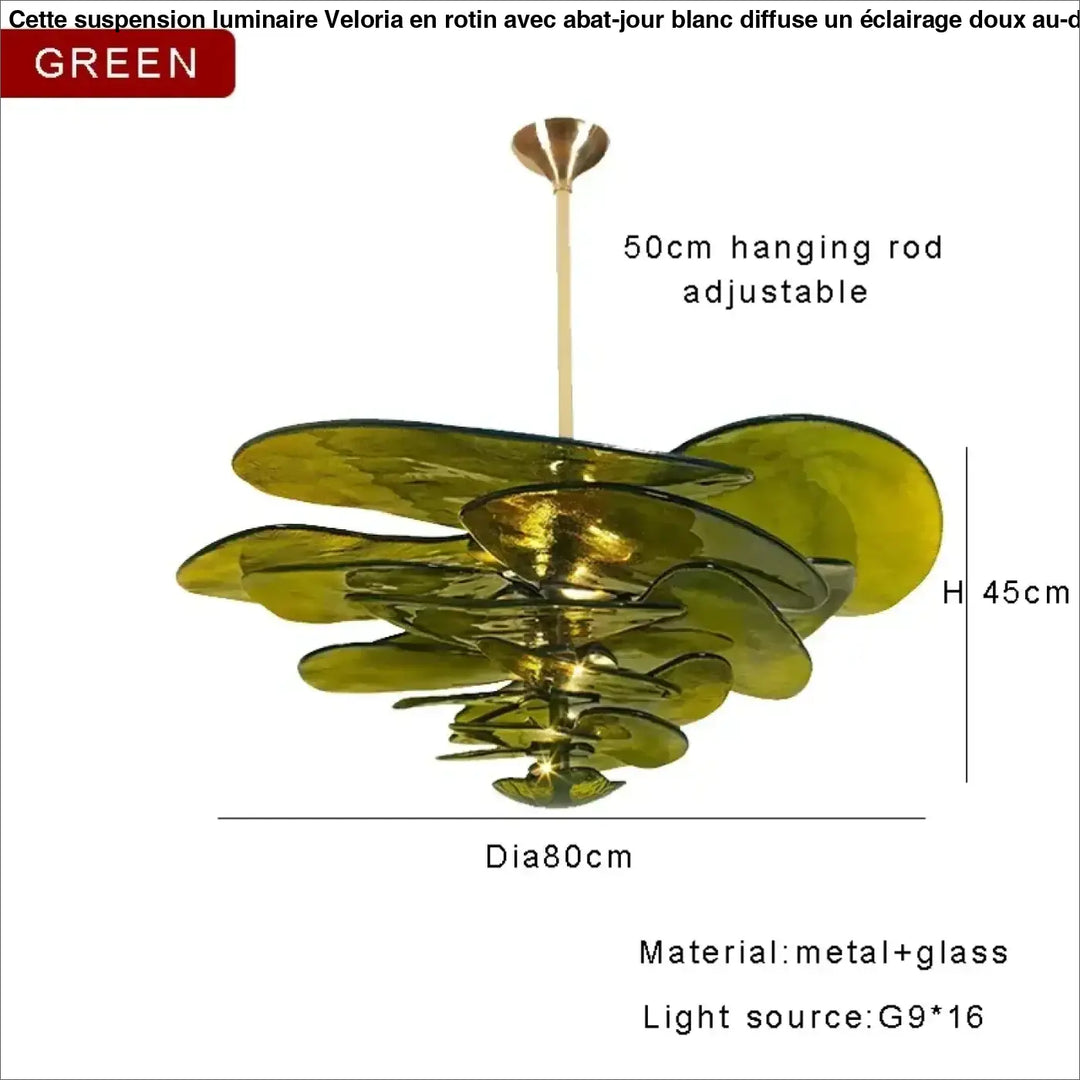 Suspension contemporaine en verre artistique style élégant
