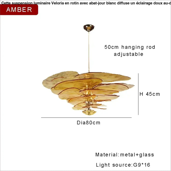 Suspension contemporaine en verre artistique style élégant