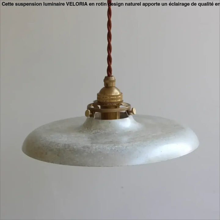 Suspension luminaire vintage en métal avec câble tressé chic